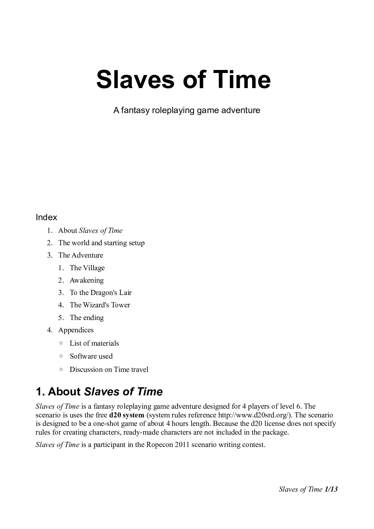 Slaves of Time