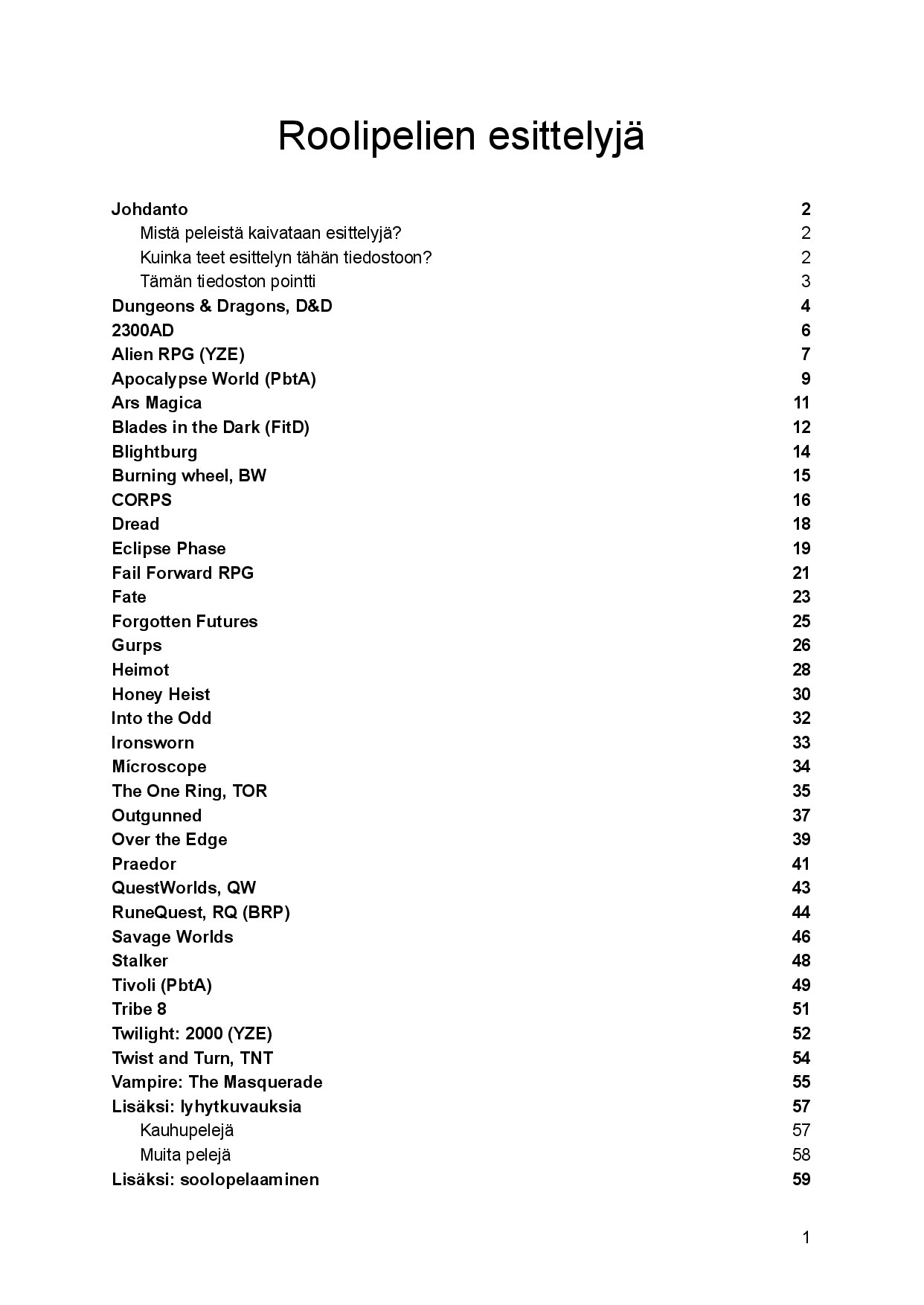 Roolipelien esittelyjä