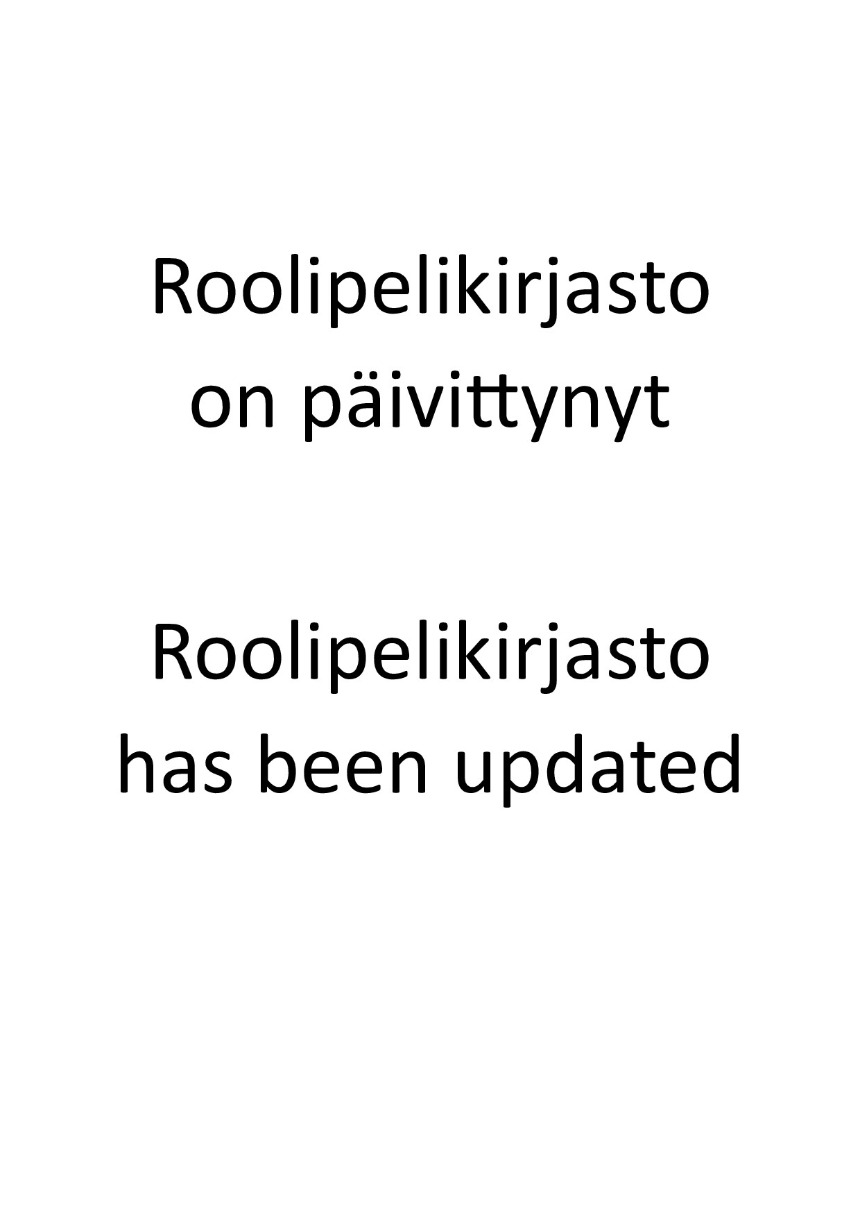 Ohje: Roolipelikirjasto on päivittynyt